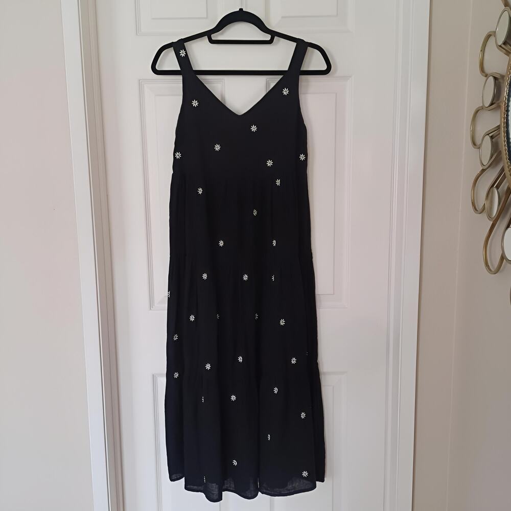 Karen Kane In The Garden Embroidered Tiered Midi Dress Black XS/S - Picture 6 of 15
